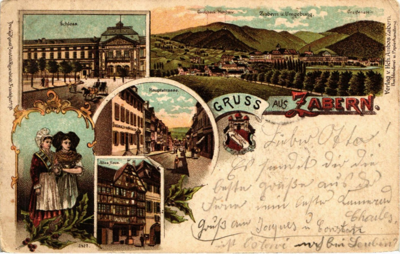 Carte postale ancienne Gruss aus Zabern à Russ