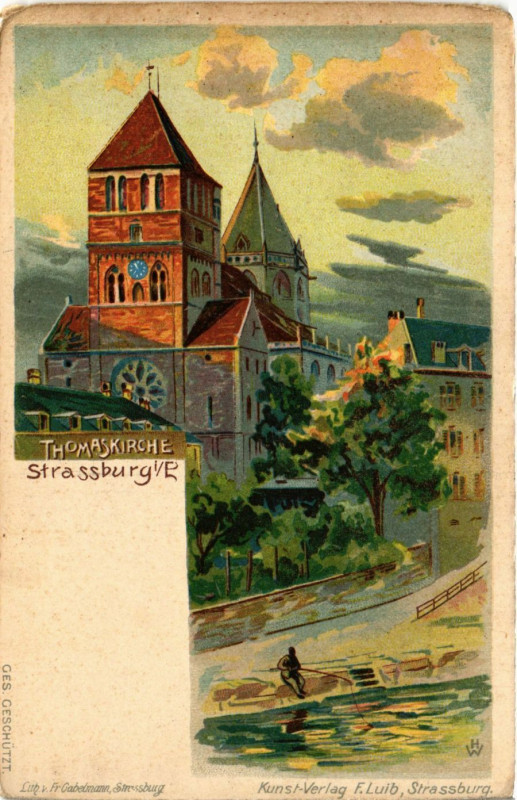 Carte postale ancienne Thomaskirche - Strassbourg