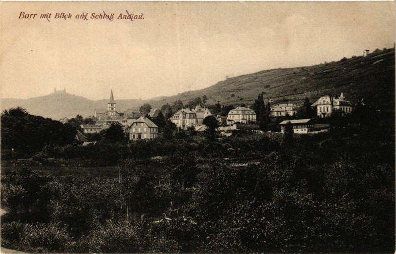 Carte postale ancienne Barr mit Blick aug Schloss Andlau à Barr