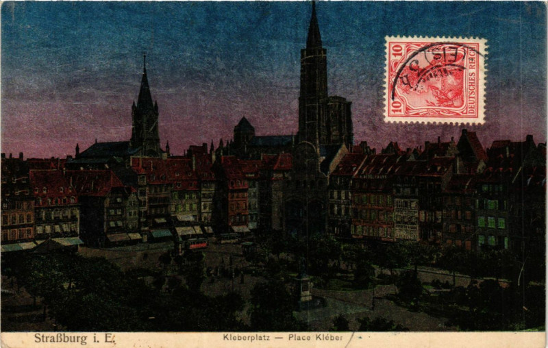 Carte postale ancienne Strassburg - Kleberplatz - Place Kleber