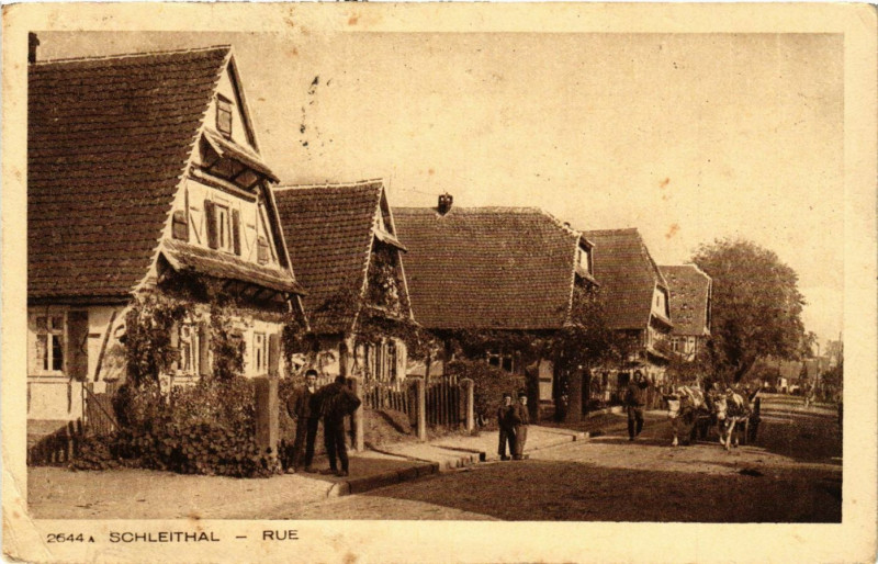 Carte postale ancienne Schleithal - Rue à Schleithal