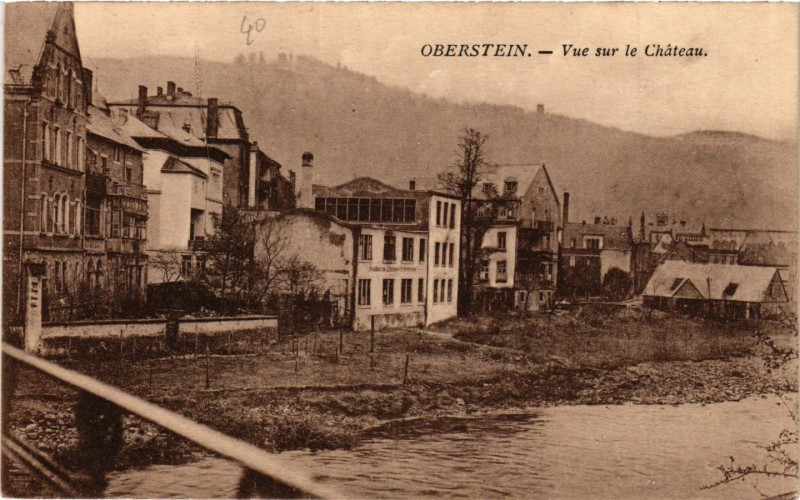 Carte postale ancienne Oberstein - Vue sur le Chateau à Erstein
