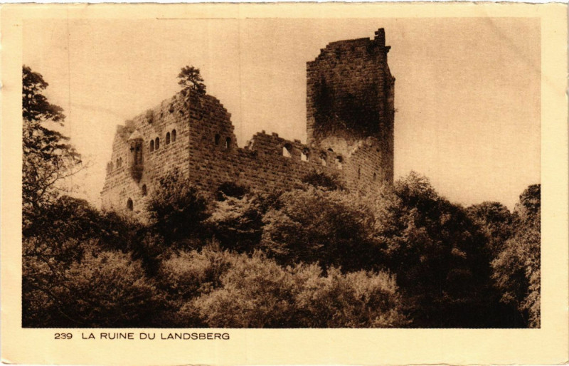 Carte postale ancienne La Ruine du Landesberg à Berg