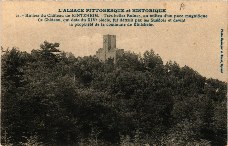 Carte postale ancienne Ruines du Chateau de Kintzheim à Kintzheim