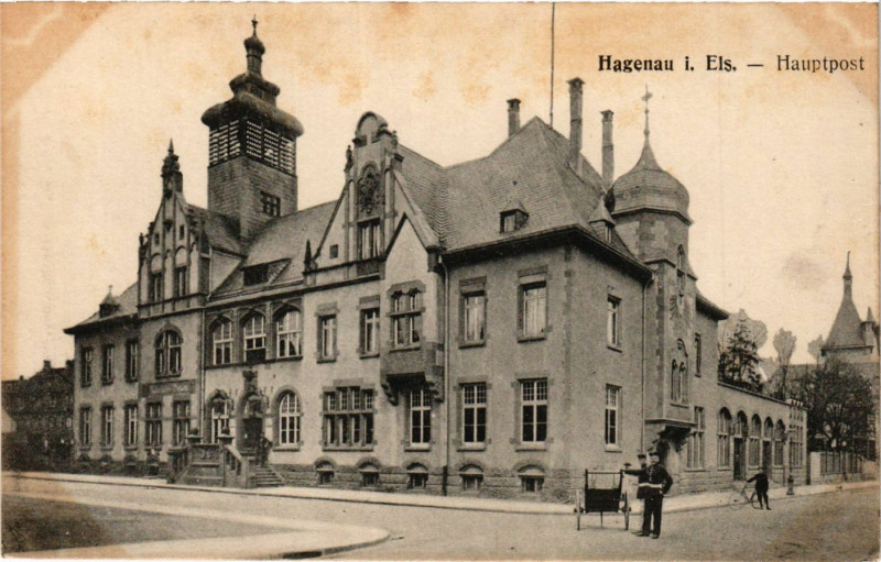 Carte postale ancienne Hagenau - Hauptpost
