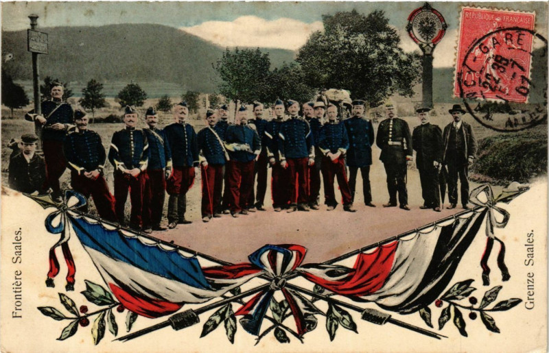 Carte postale ancienne Frontiere Saales à Saales