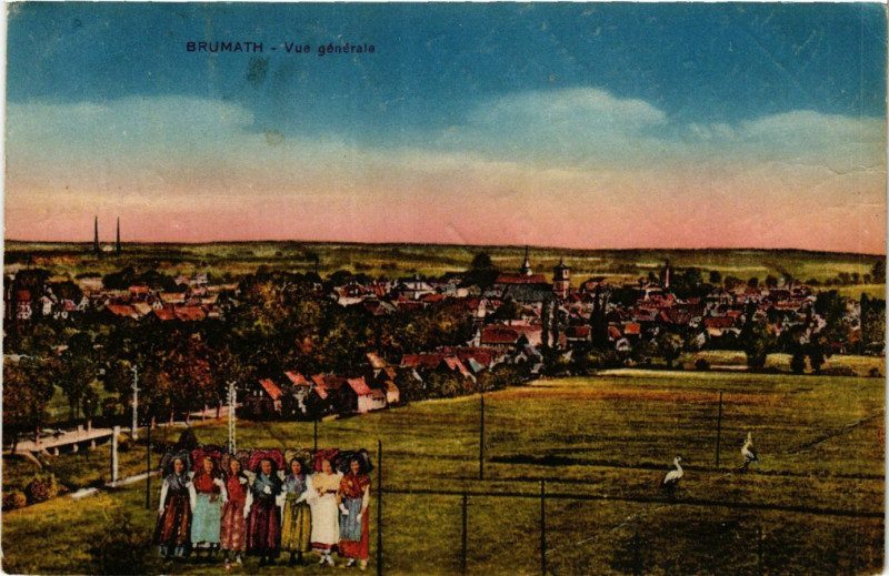 Carte postale ancienne Brumath - Vue générale à Brumath