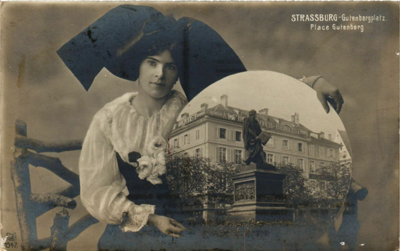 Carte postale ancienne Strasbourg - Place Gutenberg à Strasbourg