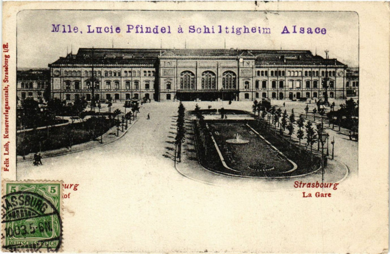 Carte postale ancienne Strasbourg - La Gare à Strasbourg