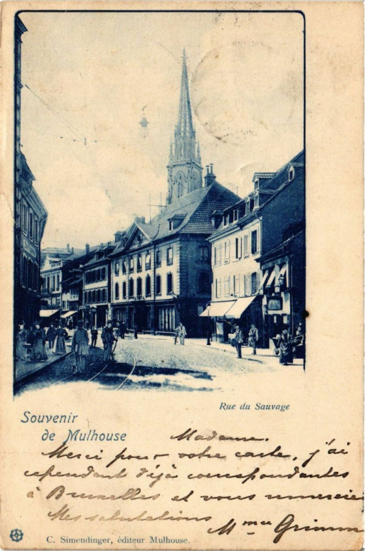 Carte postale ancienne Souvenir de Mulhouse