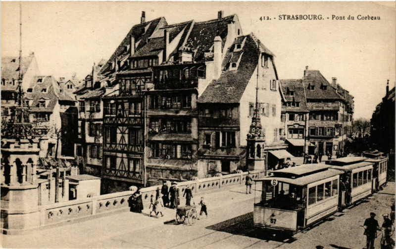 Carte postale ancienne Strasbourg - Pont du Corbeau à Strasbourg