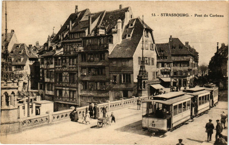 Carte postale ancienne Strasbourg - Pont du Corbeau à Strasbourg
