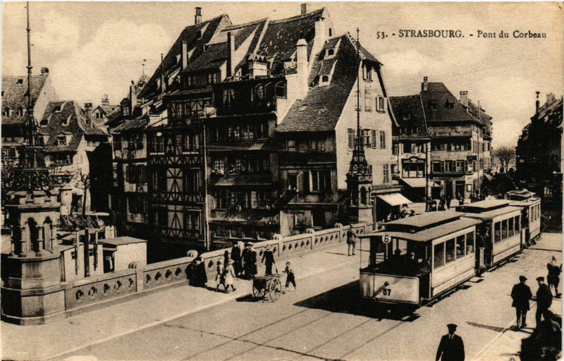 Carte postale ancienne Strasbourg - Pont du Corbeau à Strasbourg