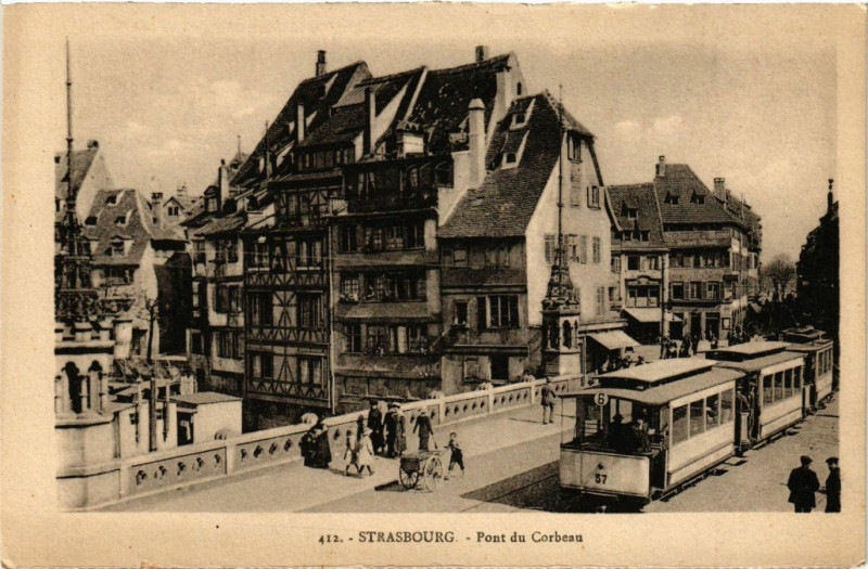 Carte postale ancienne Strasbourg - Pont du Corbeau à Strasbourg