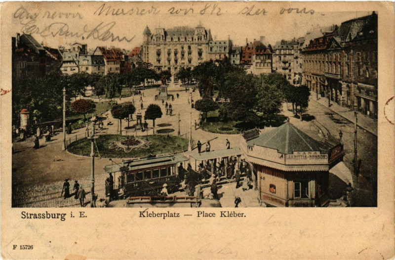 Carte postale ancienne Strasbourg - Place Kleber à Strasbourg