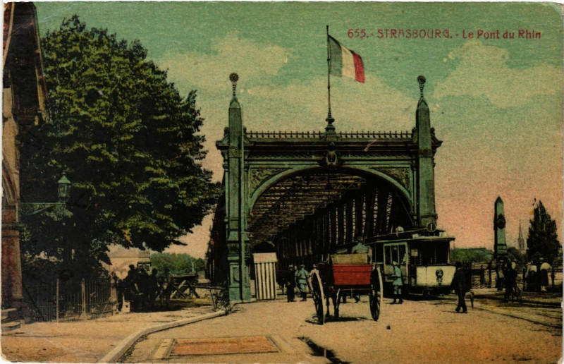 Carte postale ancienne Strasbourg - Le Pont du Rhin à Strasbourg