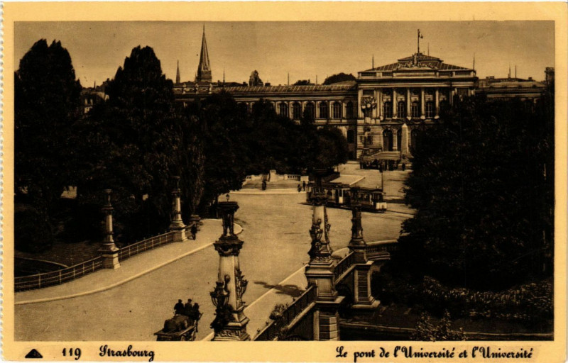 Carte postale ancienne Strasbourg - Le Pont de L'Universite à Strasbourg