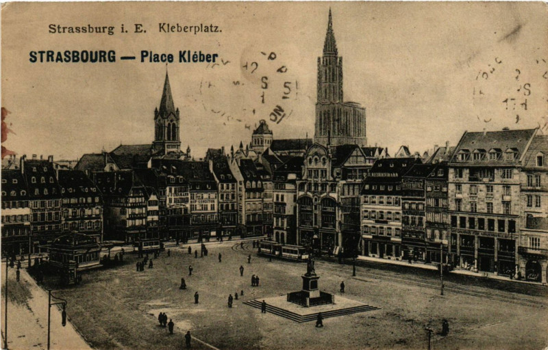 Carte postale ancienne Strasbourg - Kleberplatz à Strasbourg