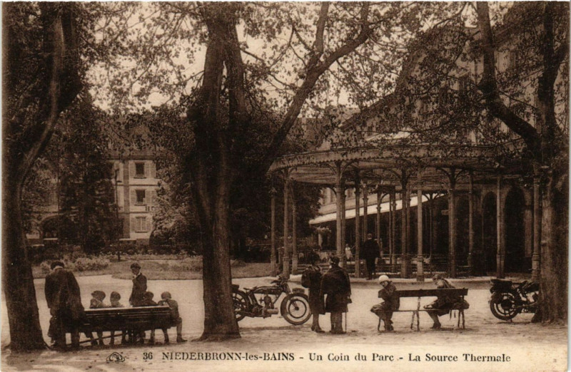 Carte postale ancienne Niederbronn-les-Bains - Un coin du Parc à Niederbronn-les-Bains