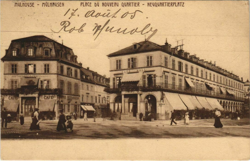 Carte postale ancienne Mulhouse Place du Nouveau à Mulhouse