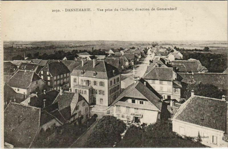 Carte postale ancienne Dannemarie Vue prise du Clocher à Dannemarie