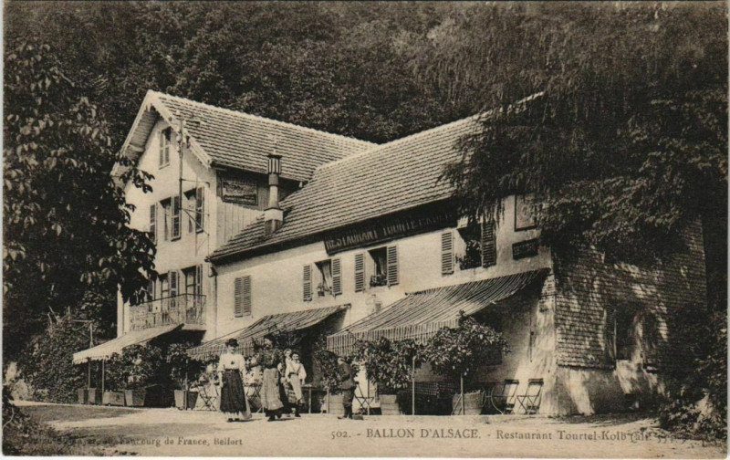 Carte postale ancienne Ballon d'alsace - Restaurant tourtel