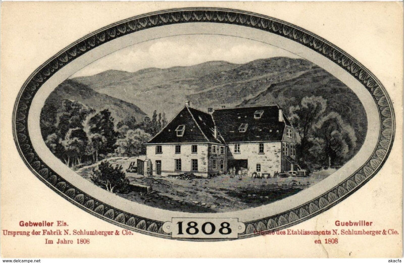 Carte postale ancienne Gebweiler Els Usprung der Fabrik N. Schlumberger