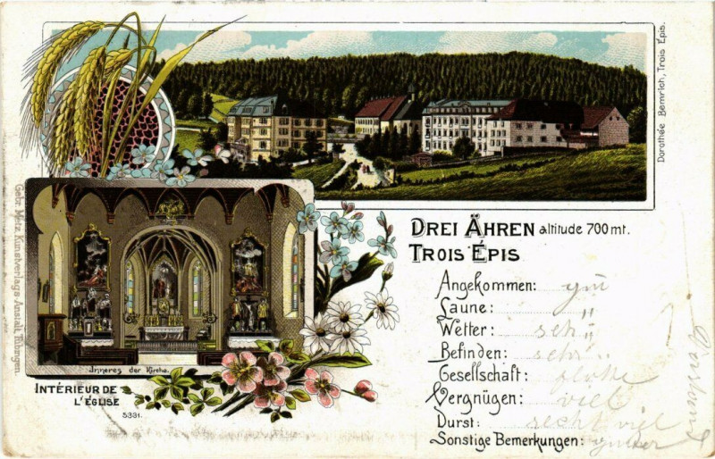 Carte postale ancienne Litho Trois-Epis - Souvenir Interieur de l'Eglise