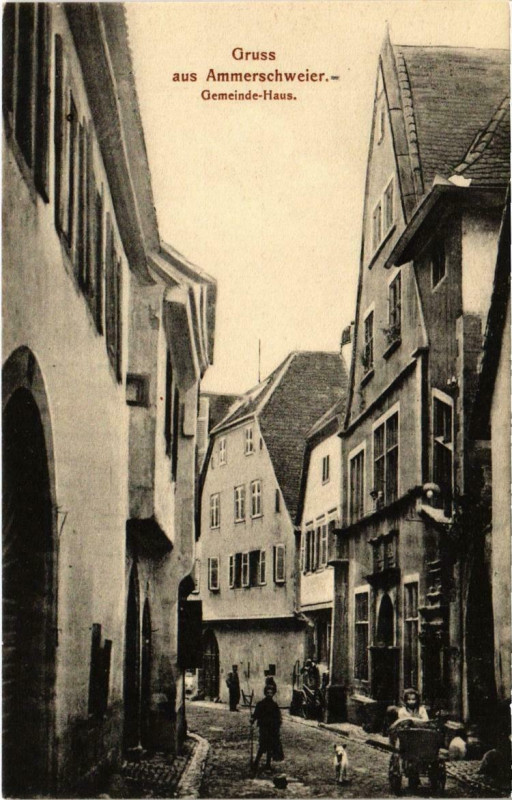 Carte postale ancienne Gruss aus Ammerschweier - Gemeinde-Haus