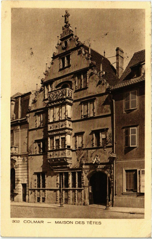 Carte postale ancienne Colmar Maison des Tetes à Colmar