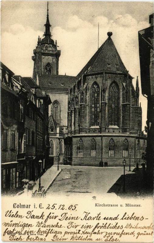 Carte postale ancienne Colmar Kirchstrasse à Colmar