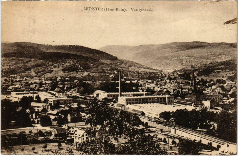 Carte postale ancienne Munster Vue Générale à Munster