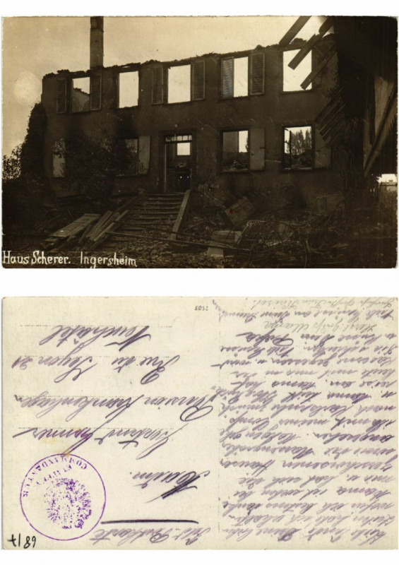 Carte postale ancienne Carte photo Ingersheim Haus Scherer . Alsace à Ingersheim