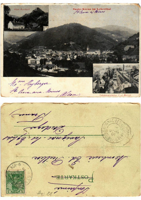 Carte postale ancienne Sainte-Croix-aux-Mines Sankt-Kreuz im Leberthal . Alsace à Sainte-Croix-aux-Mines
