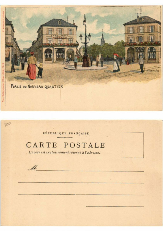 Carte postale ancienne Vues Mulhousiennes Nouv Serie No 3 Place du Nouveau Qt Alsace