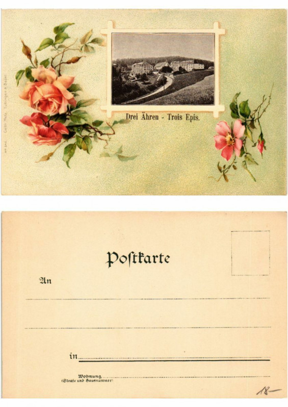 Carte postale ancienne Litho Drei-Ahren Trois-Epis . Alsace