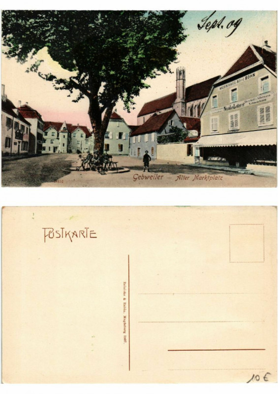 Carte postale ancienne Gebweiler Alter Marktplatz . Alsace
