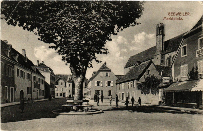 Carte postale ancienne Gebweiler - Marktplatz