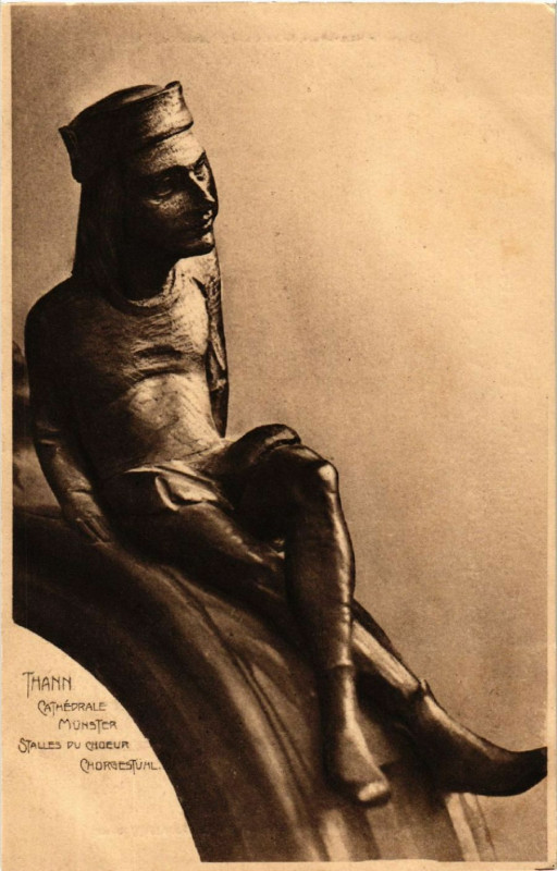 Carte postale ancienne Thann - Cathedrale Munster à Thann