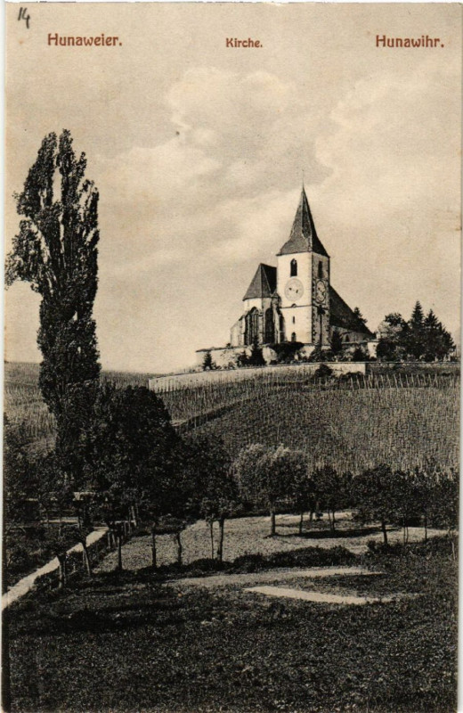 Carte postale ancienne Hunaweier - Kirche