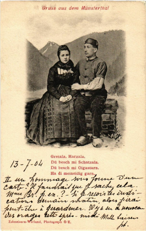 Carte postale ancienne Gruss aus dem Munsterthal à Munster