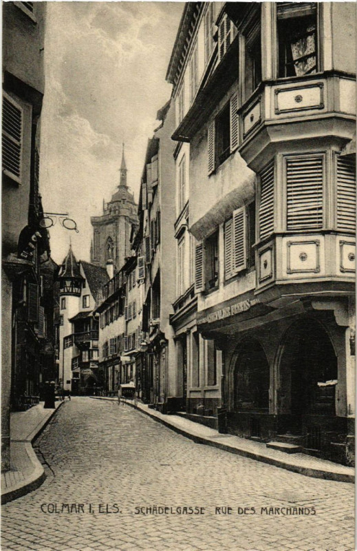 Carte postale ancienne Colmar i. Els - Schadelgasse à Colmar