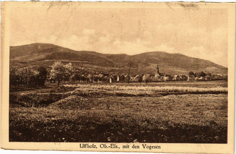 Carte postale ancienne Uffholz mit den Vogesen