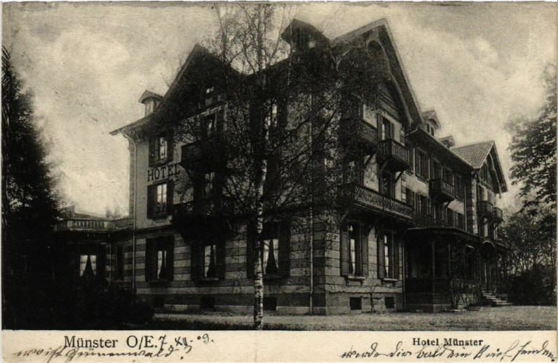 Carte postale ancienne Münster - Hotel Münster à Munster