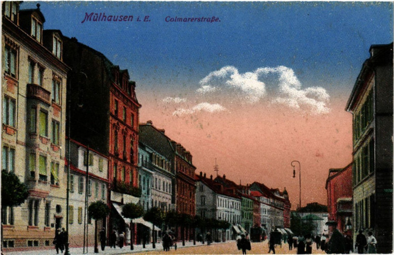 Carte postale ancienne Mulhausen i. E. COLMARerstrasse à Mulhouse