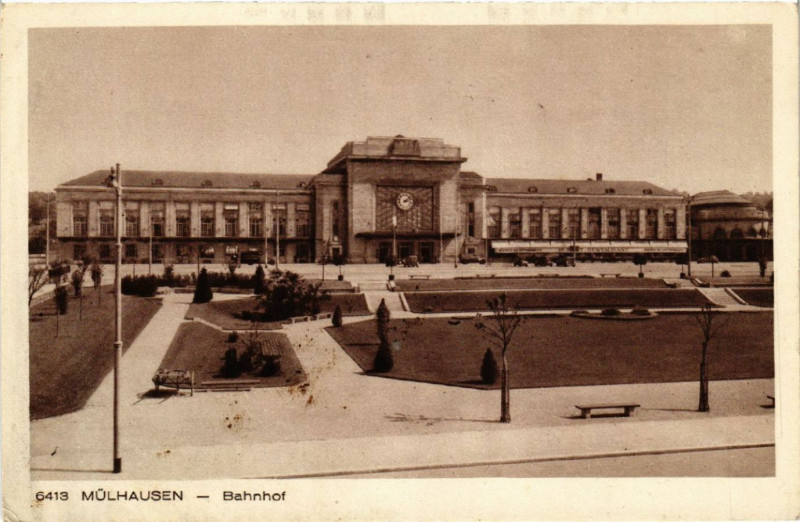 Carte postale ancienne Mulhausen - Bahnhof