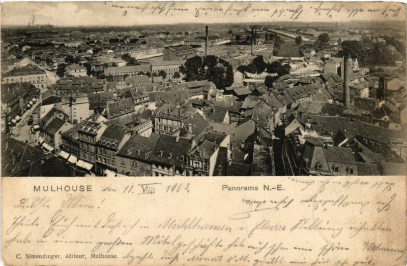 Carte postale ancienne Mulhouse - Panorama à Mulhouse