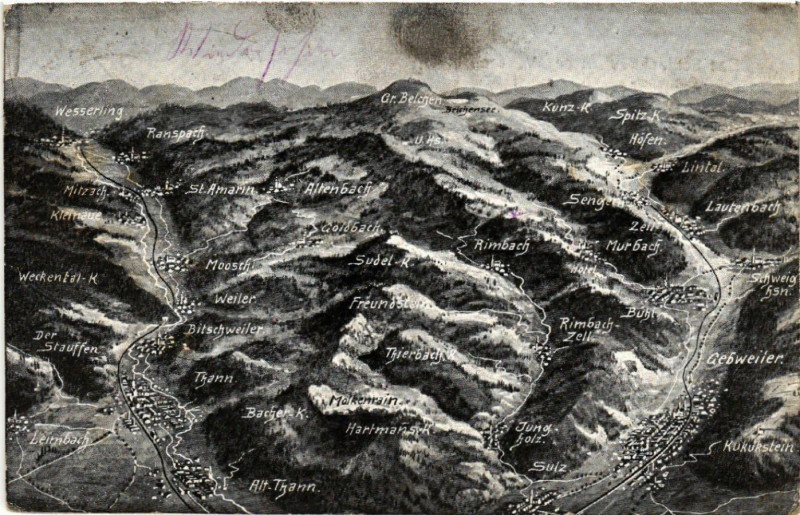Carte postale ancienne Das Schlachtfeld in den Vogesen