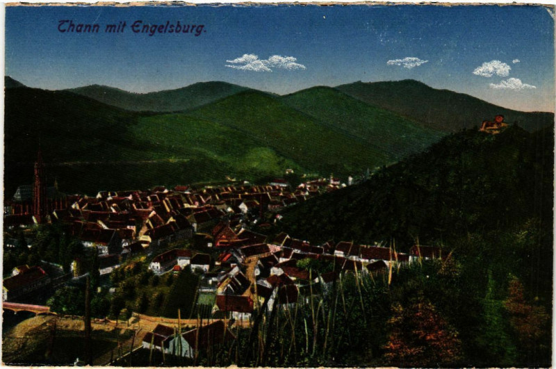 Carte postale ancienne Thann mit Engelsburg à Thann