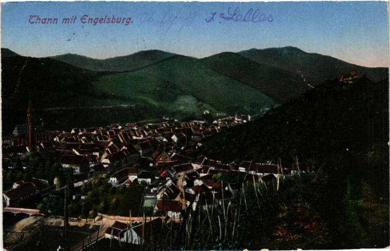 Carte postale ancienne Thann mit Engelsburg à Thann